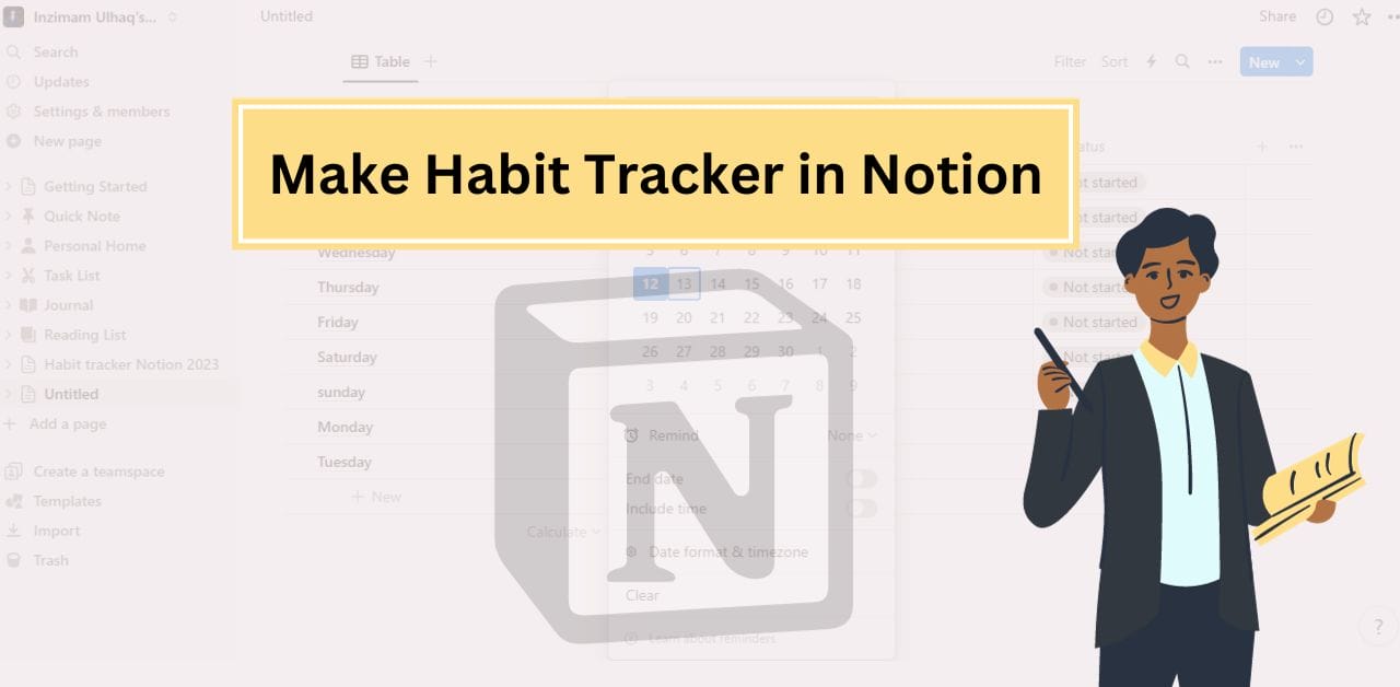 how to make habit tracker in notion