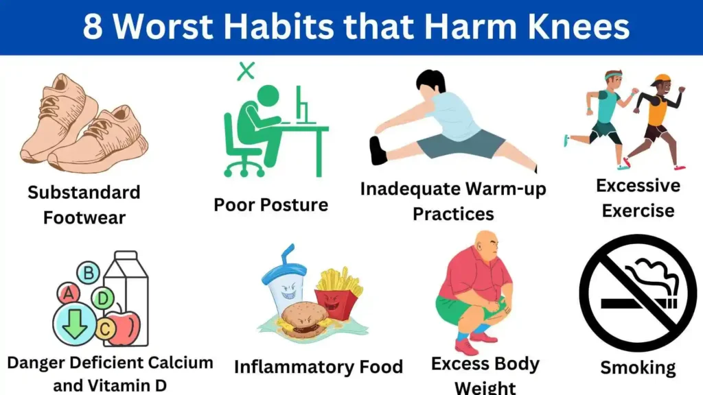 8 worst habit that harms knees