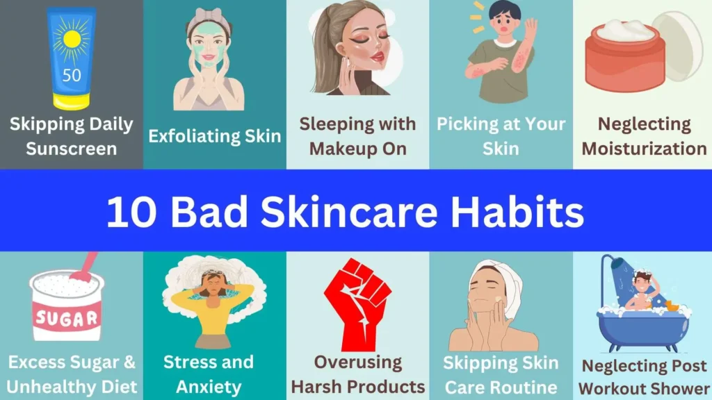 10 bad habits for skin